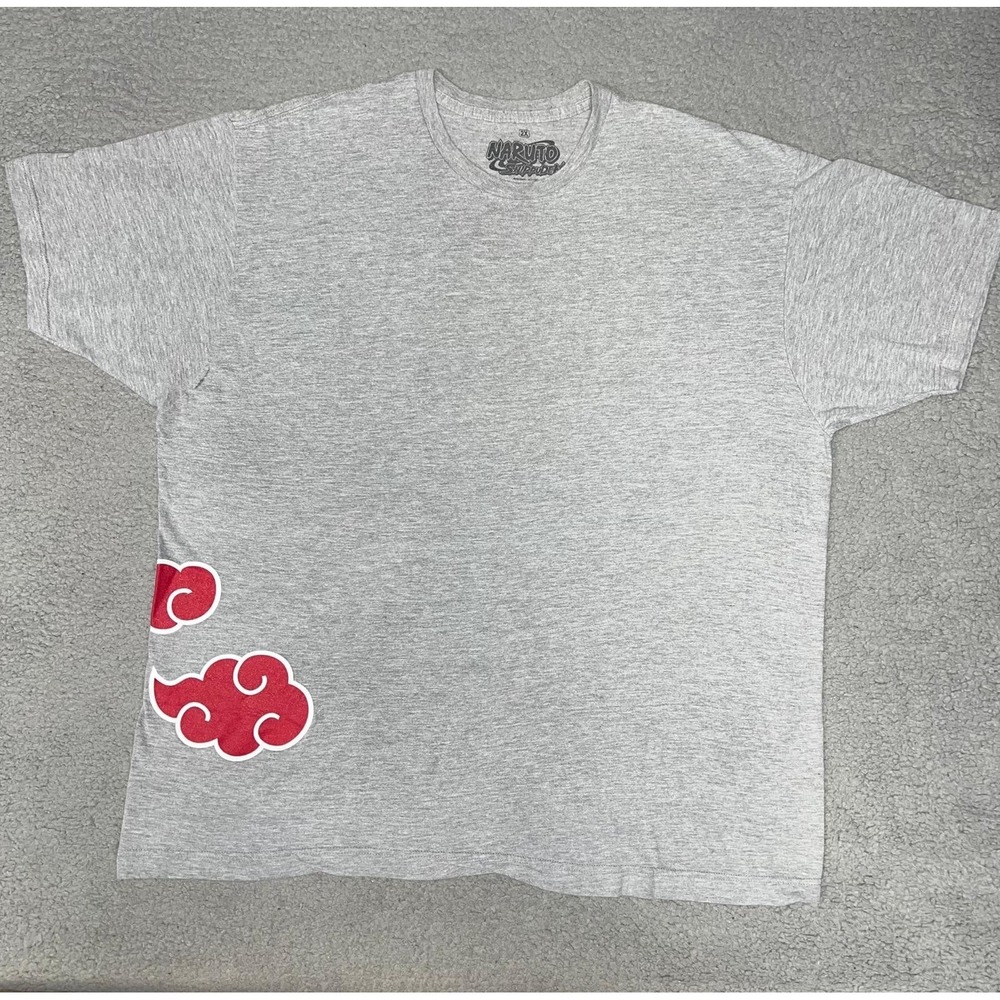 VTG Naruto Shippuden T Shirt Men's Sz 2XL XXL Gray Akatsuki Clouds 2002 Y2K Tee‎